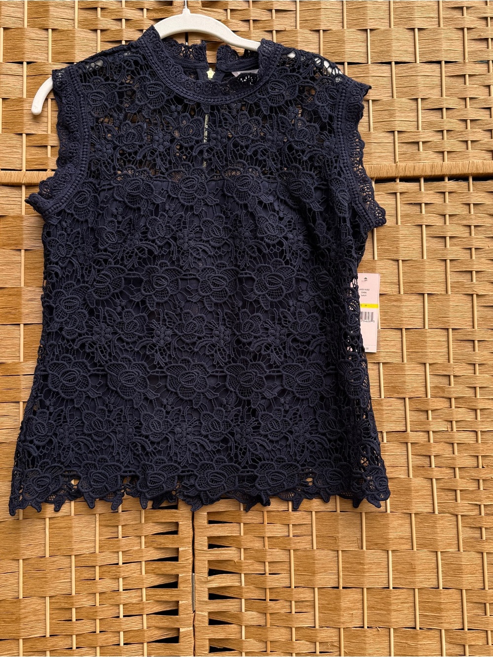 Nanette Lepore Dark Navy Lace Floral Top Women’s Medium NWT
